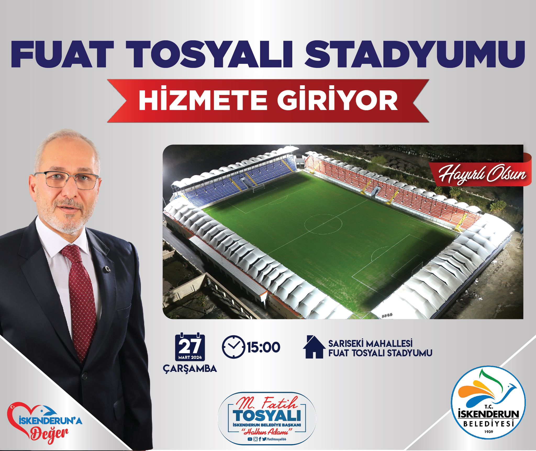 FUAT TOSYALI STADYUMU İSKENDERUN’UMUZA HAYIRLI OLSUN 🧿