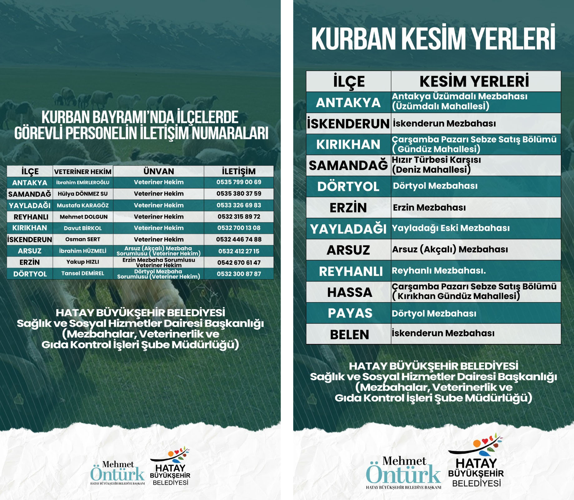 HBB, KURBAN SATIŞ VE KESİM YERLERİNİ DUYURDU