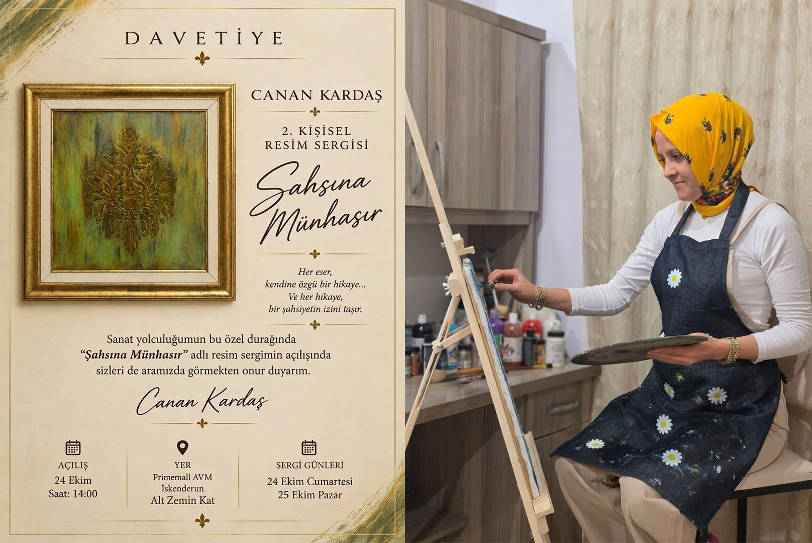 Canan Kardaş 2. kişisel resim sergisini sanatseverlerle buluşturuyor. İskenderun Devlet